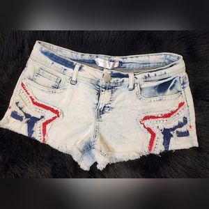4th of July Patriotic Denim Jean Shorts Size 9 (Juniors)